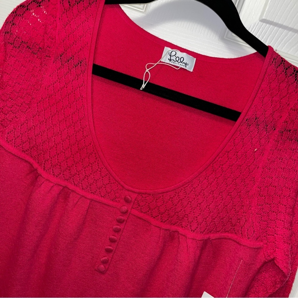 Lilly Pulitzer Alessandra dark pink fuchsia knit sweater dress new nwt large L - Picture 7 of 10